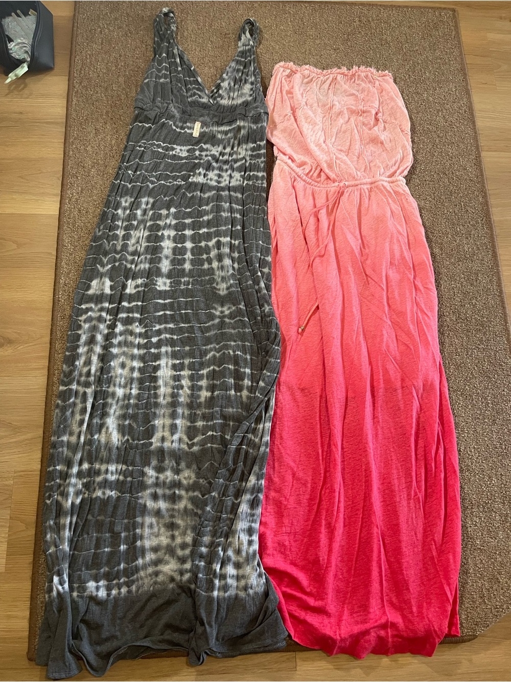 2- Gypsy 05 Ombre Coral to Hot Pink Strapless Maxi Dress